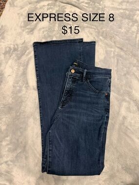 Express Women's Dark Blue Bootcut Stretch Jeans